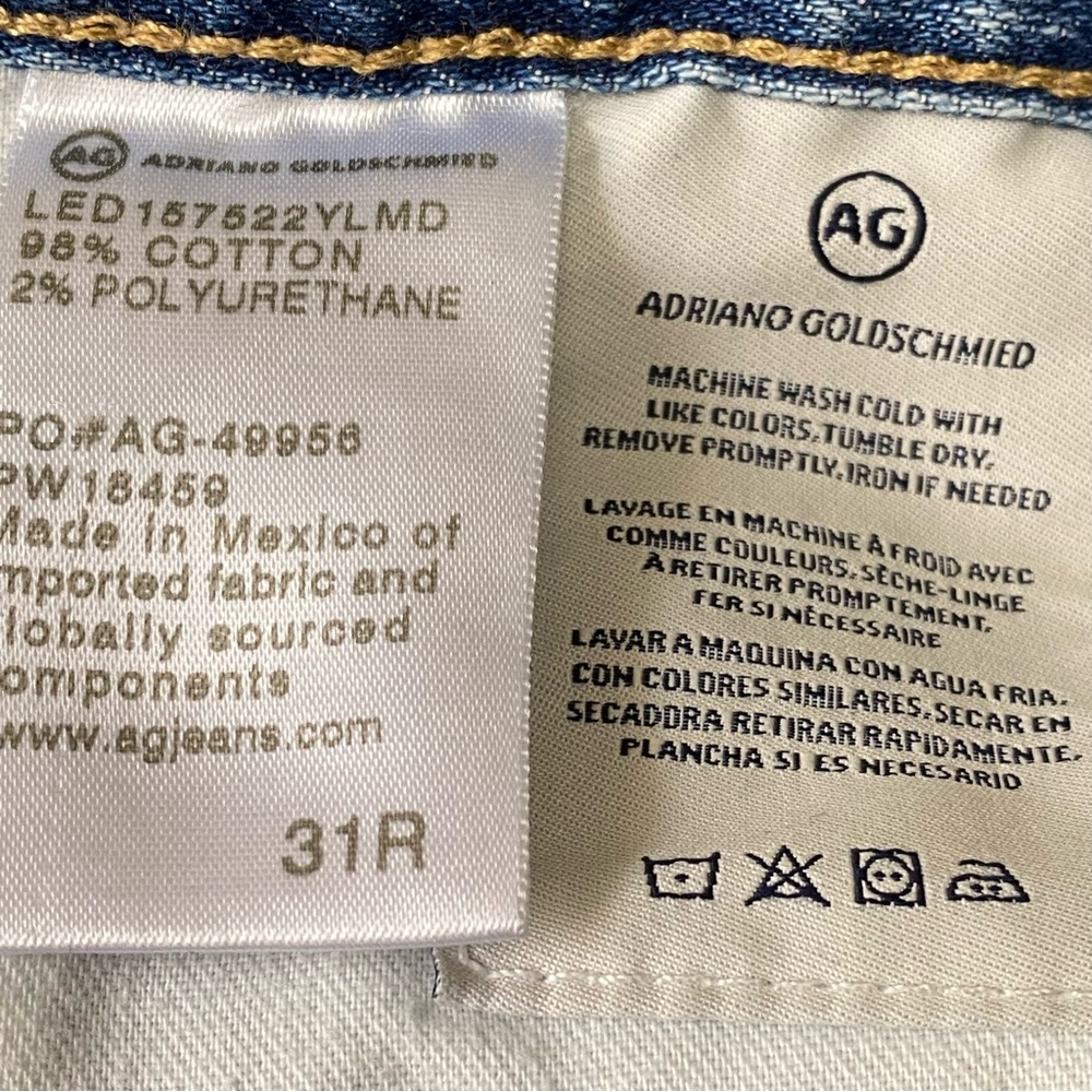 AG-ED DENIM Adriano Goldschmied Classic Blue Straight Fade Jeans Sz 31R - Picture 14 of 16